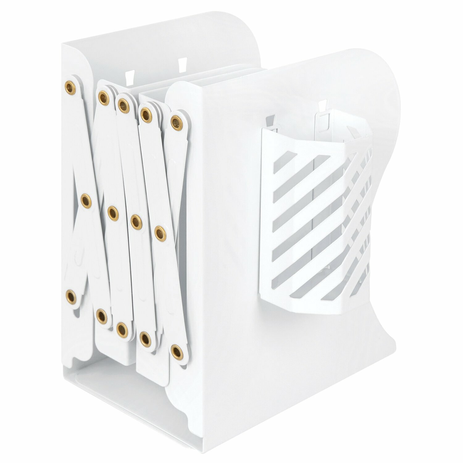 фото Подставка-держатель для книг и учебников BRAUBERG, с органайзером, раздвижная, металлическая, 238066