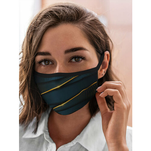 Маска многоразовая защитная Популярные иллюстрации Модные 3D luxury gold 468₽