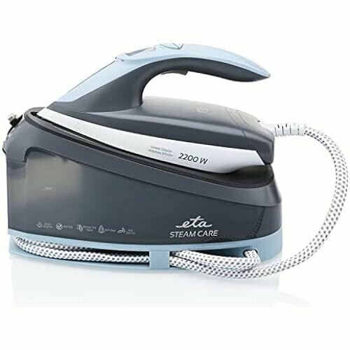 Паровая станция ETA Steam Care 120 гмин резервуар для воды 15 л керамическая подошва до 5 бар вертикальное отпаривание утюг с паровой станцией 2200 Вт система капля-стоп OptiCare гладильная станция серый 2937500₽