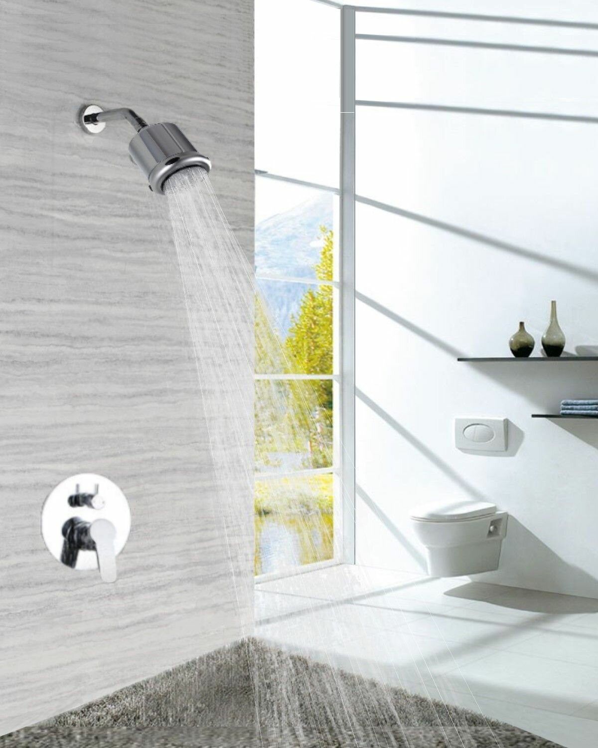 фото Встраиваемый душевой комплект со смесителем ALMAes/Комплект спортивного душа с кронштейном модель BARTIN цвет хром 1 режим TVZ-0896.