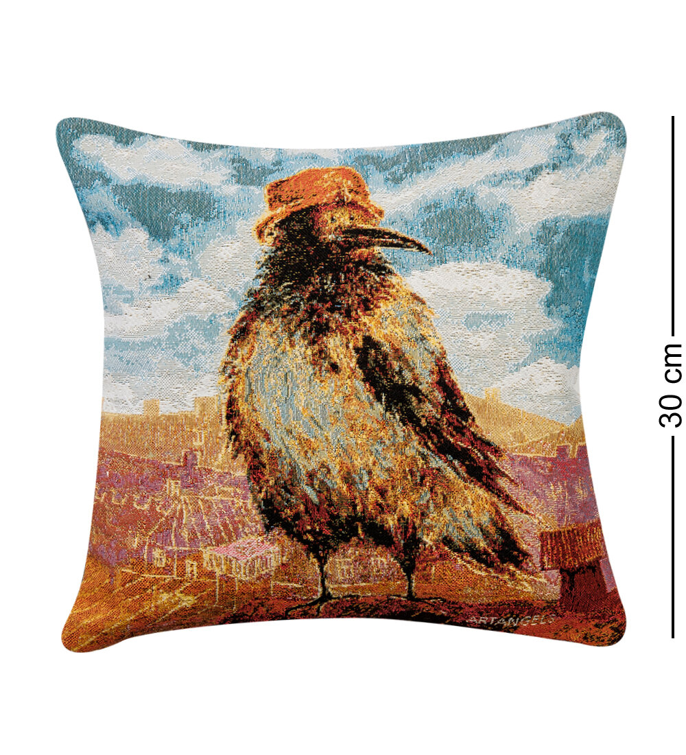 Подушка гобеленовая 'Важная птица' 30х30