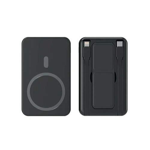 Магнитный MagSafe повербанк 10 000 мАч для iPhone 1615141312 Android смартфонов с быстрой зарядкой 225 Вт Поддержка проводной и беспроводной зарядки 2 дополнительных встроенных кабеля Type-C и Lighting для удобства 2660₽