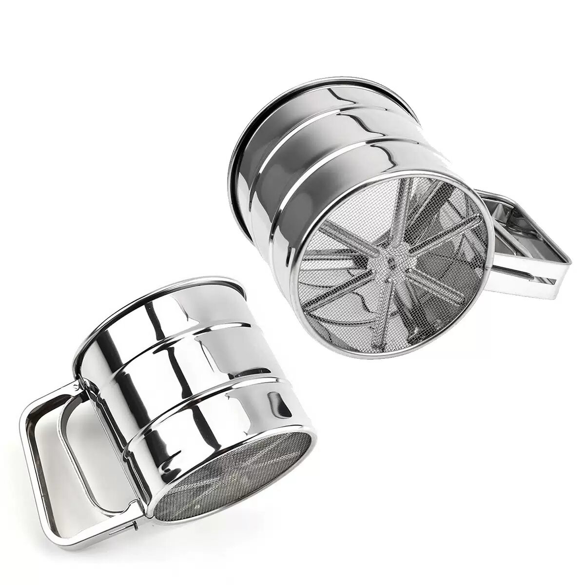 Сито для муки из нержавеющей стали, просеиватель муки, стальной, 10,5х9,3 см. KA-SFT-02