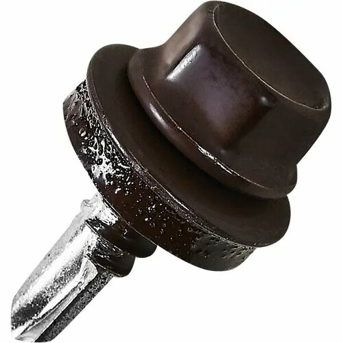 Саморезы кровельные по металлу с пресс-шайбой RAL 8017 6.3x19 10 шт.