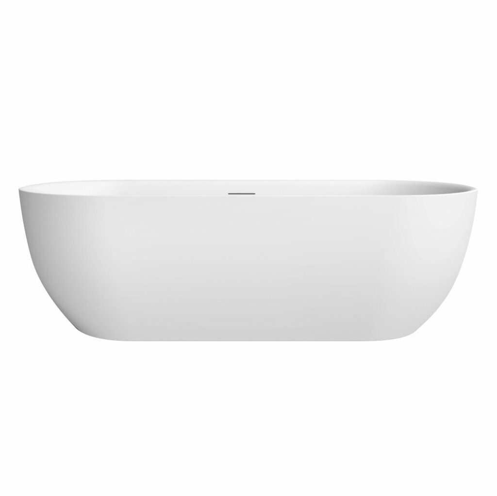BelBagno Отдельностоящая овальная акриловая ванна со сливом-переливом цвета хром BelBagno BB417-1900-800