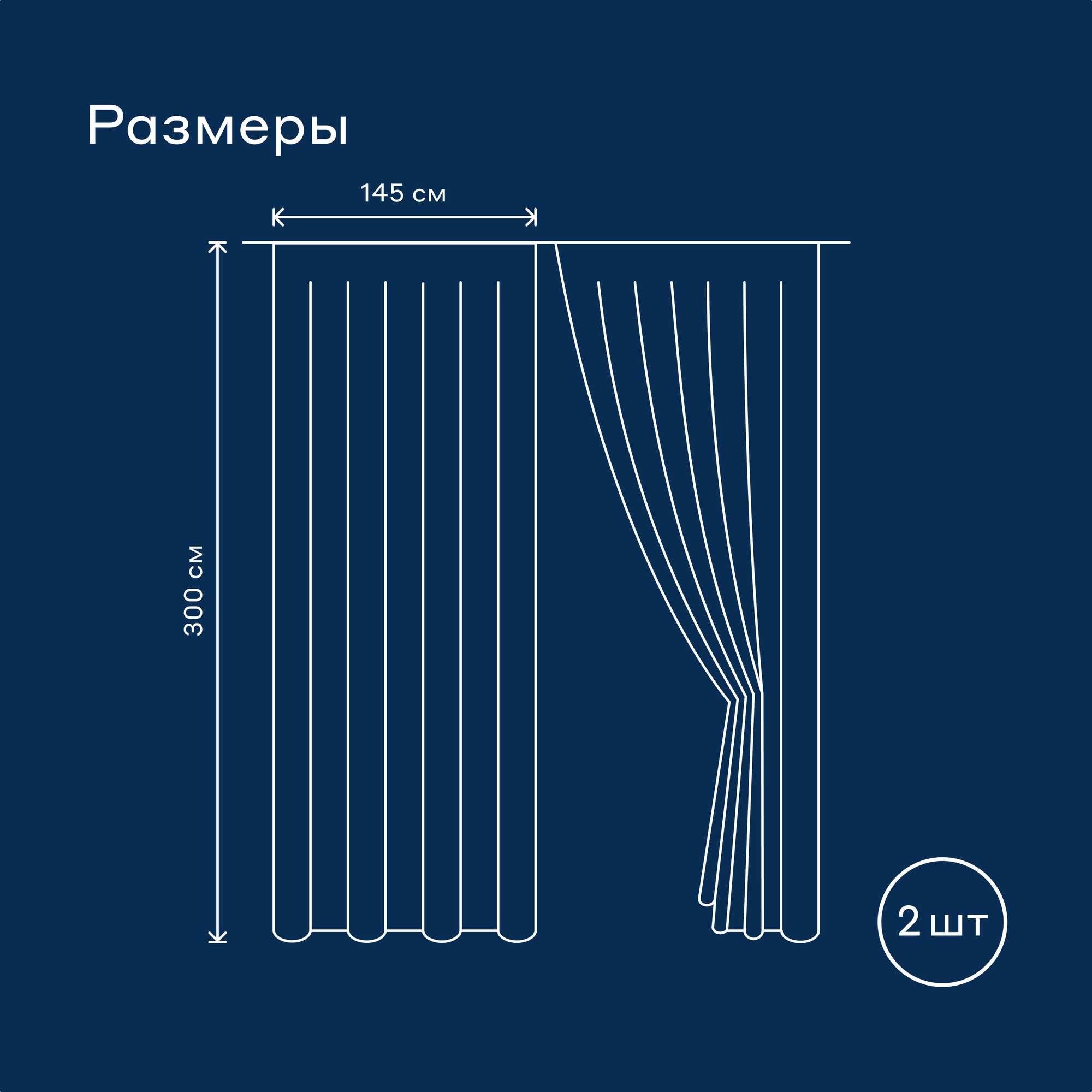 Комплект blackout штор Pragma Vareta 145х300 см, 2 шт, синий — фото 1