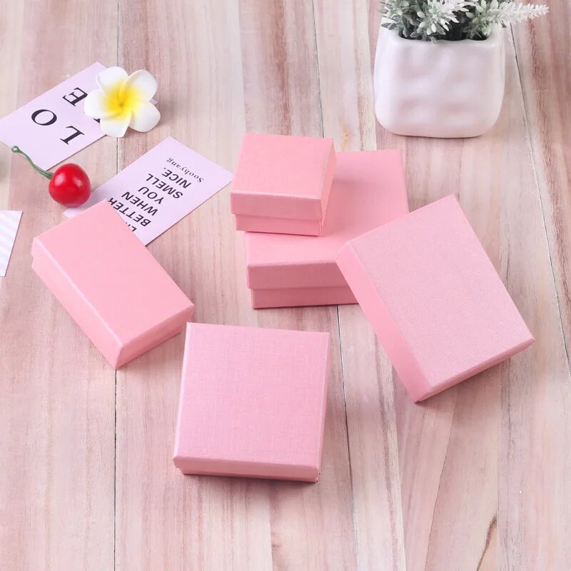 Подарочные коробки из крафт-бумаги Weikende 5 шт 5х5 см 7cmx9cmx3cm Розовый