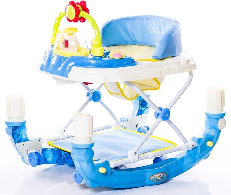 Ходунки Stiony 3в1 Медвежонок 22388 blue батут, качалка Машинка