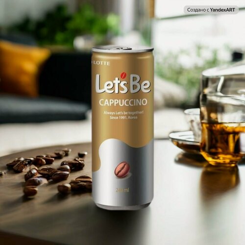 Изображение товара Кофе Lotte Let's be в банках Cappuccino (Капучино) 240 мл Упаковка 30 шт