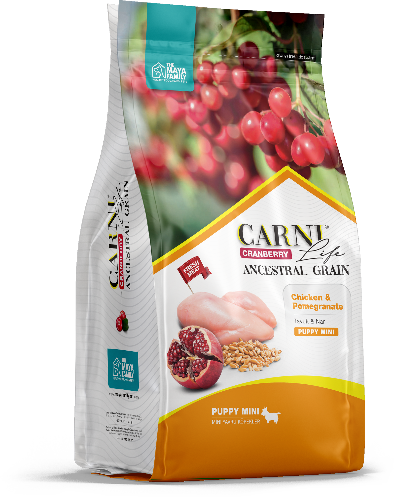 Сухой корм CARNI Life Puppy Mini для щенков мелких пород курица с гранатом и клюквой - 2.5 кг