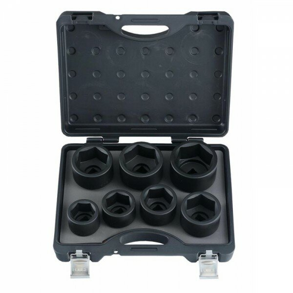 FORCE Набор торцевых головок 1"DR 6-гранных ударных 46-75 мм, 7 пр, в кейсе F-8071