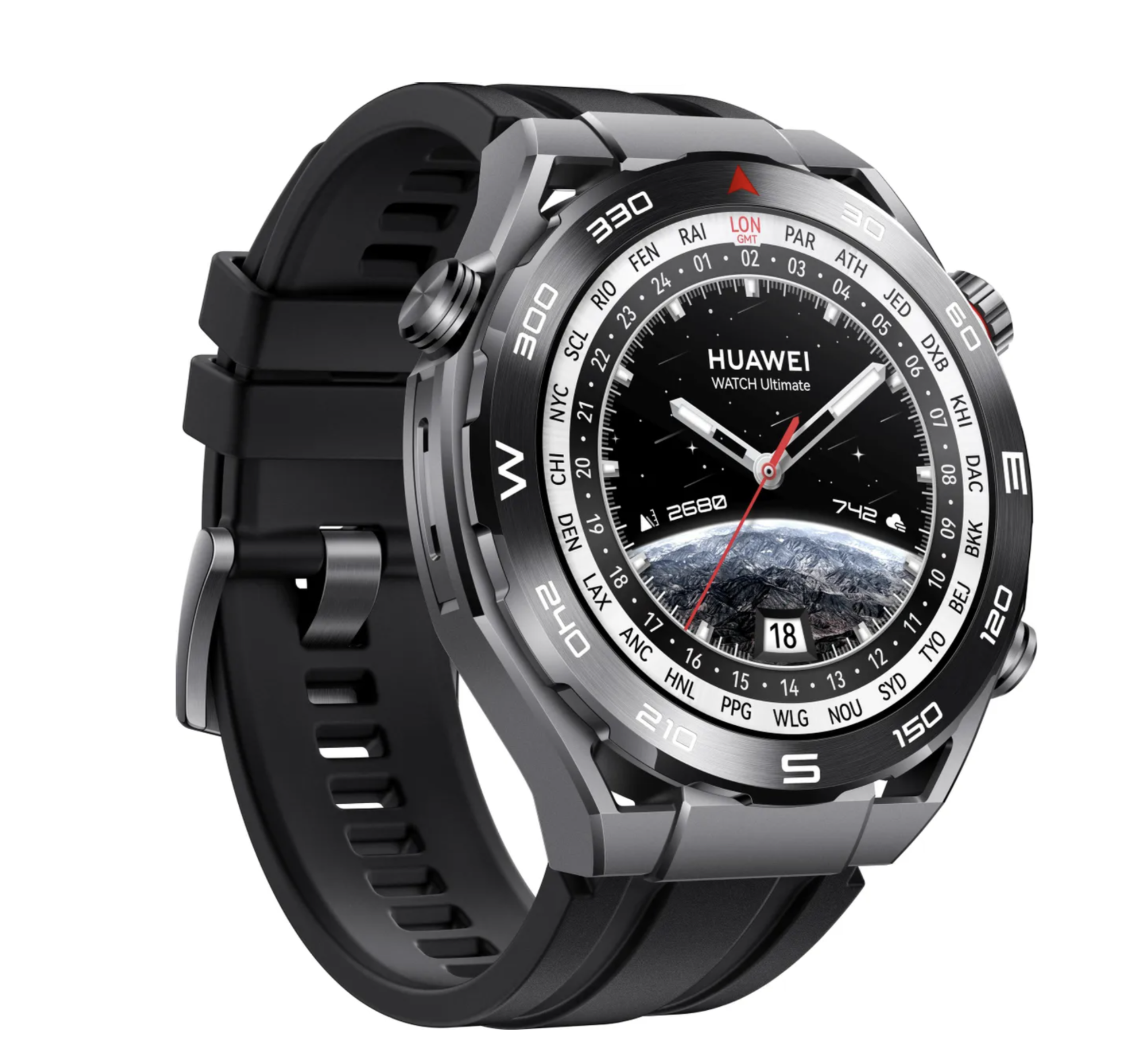 Умные часы HUAWEI Watch Ultimate, (CLB-B19), Черные скалы, (55020AGP) — фото 1