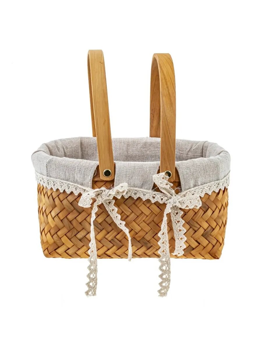 Корзина с чехлом плетеная OLDIM 26x19x25 см