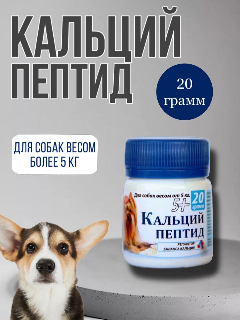Кальций пептид Silver Track, для собак, для зубов, костей и суставов, 20 г для собак от 5кг