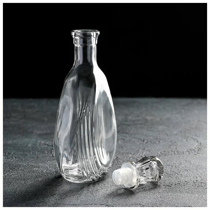 Штоф - графин "Волна", стек. с пробкой 500 мл. — фото 1