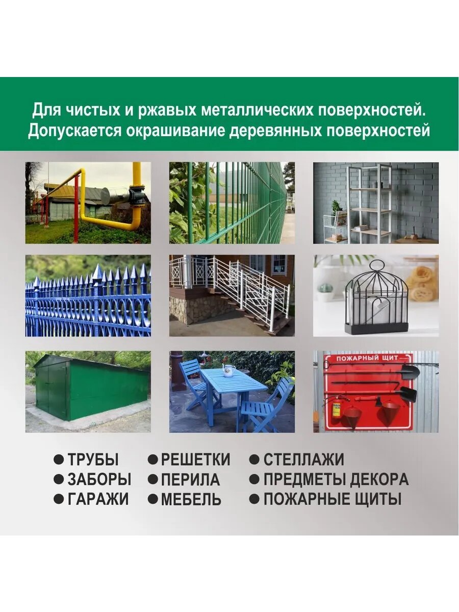 Краска по металлу и ржавчине, по дереву черная 2.6 кг — фото 1