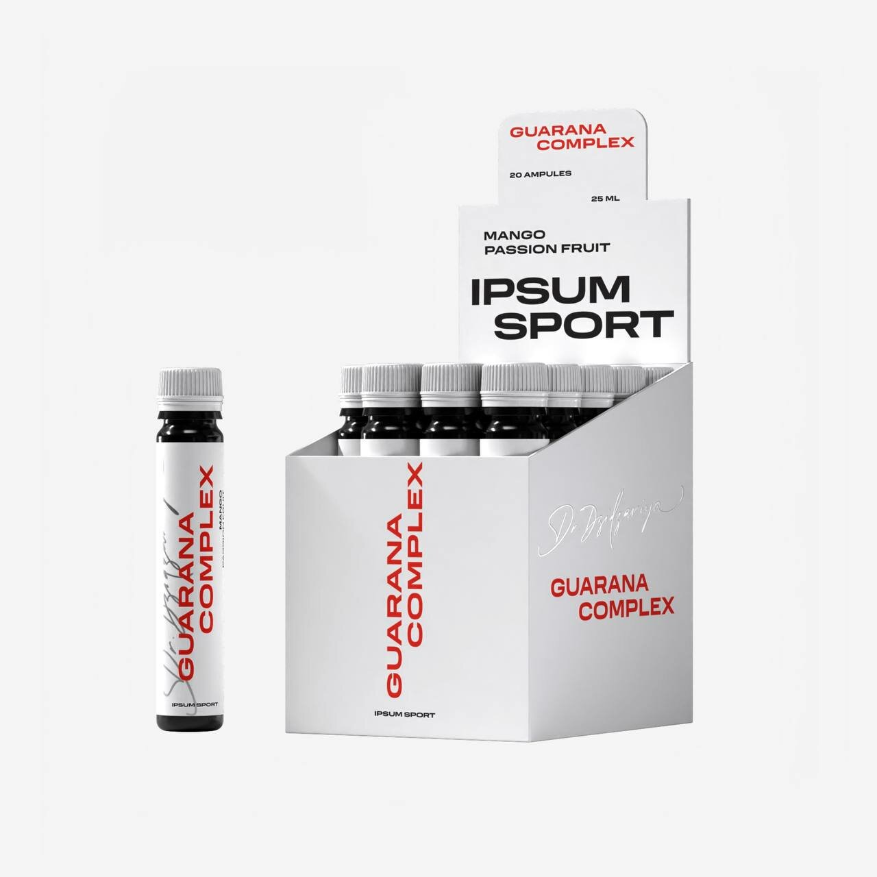 Гуарана жидкая IPSUM спортивный предтреник, ампулы 20 шт по 25 мл