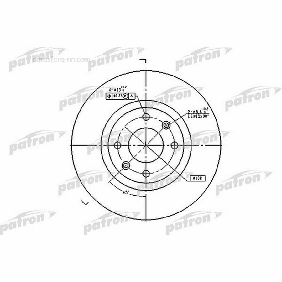 PATRON PBD4183 Диск тормозной передн CITROEN BERLINGO 02-, BERLINGO фургон 00-, C3 05-, C4 04-, C4 Grand Picasso 0