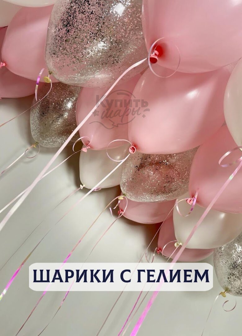 Воздушные шары с гелием, шарики воздушные "Шары под потолок" №1806
