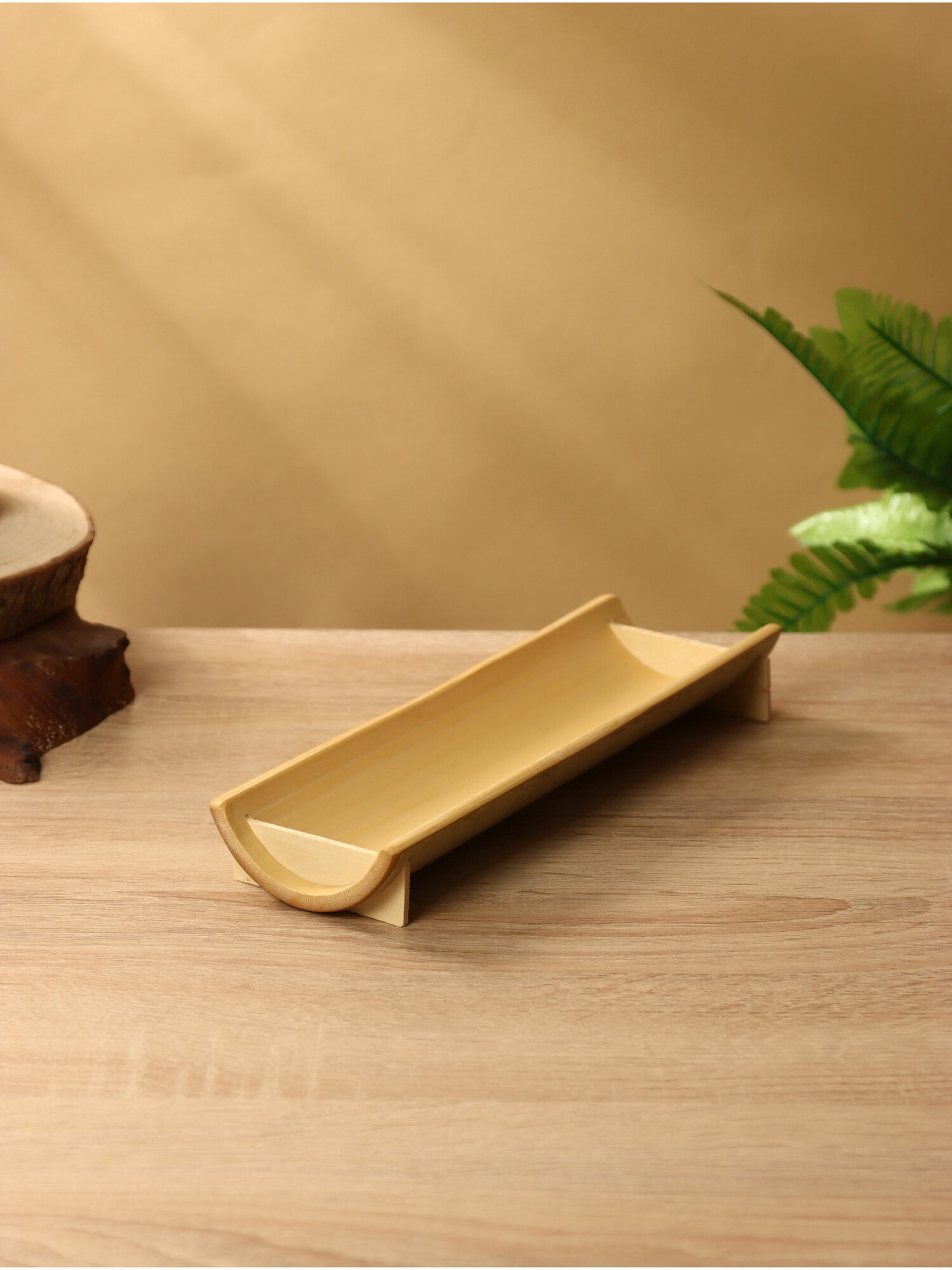 Блюдо 25 см бамбук форма: прямоугольник цвет: бежевый тематика: однотонная