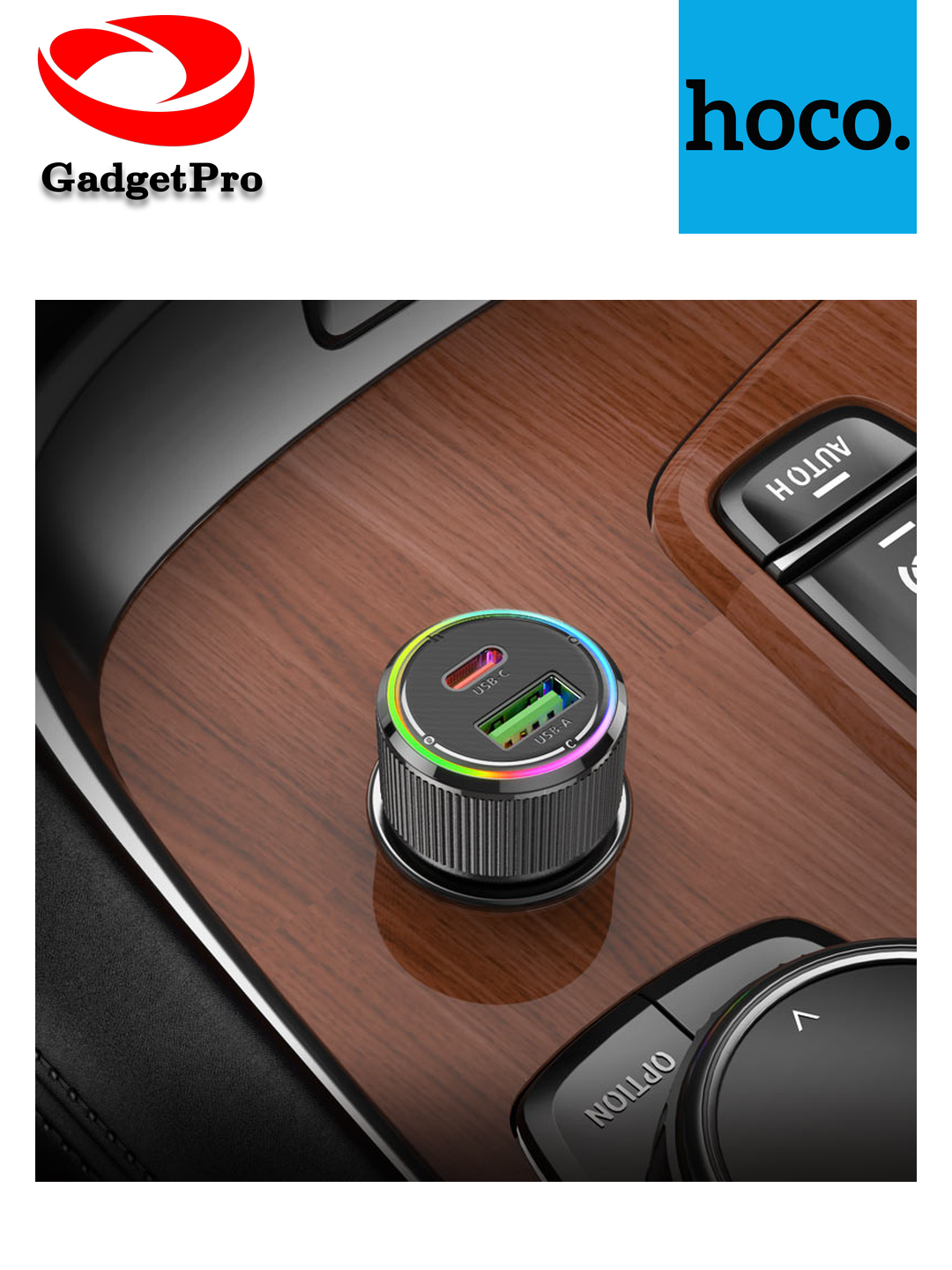 Автомобильное зарядное устройство Hoco NZ14A Guerrero 38W (чёрный, без кабеля) - быстрая зарядка для авто