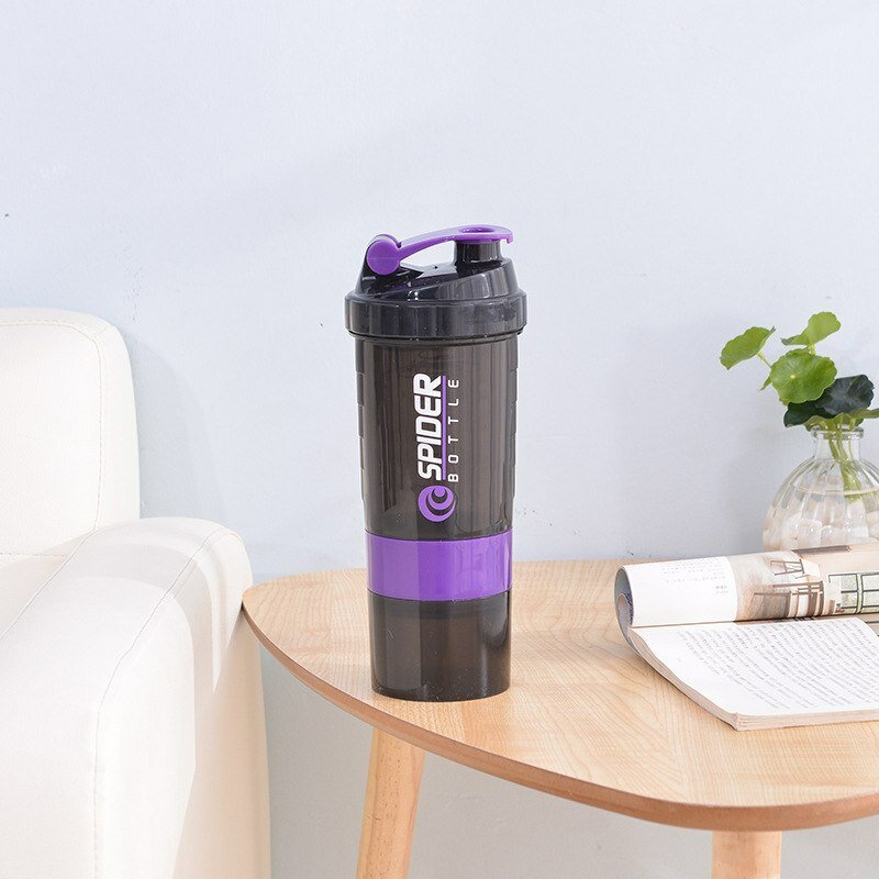 Шейкер спортивный, с двумя отдельными секциями и сеткой для перемешивания, 500 мл — фото 1