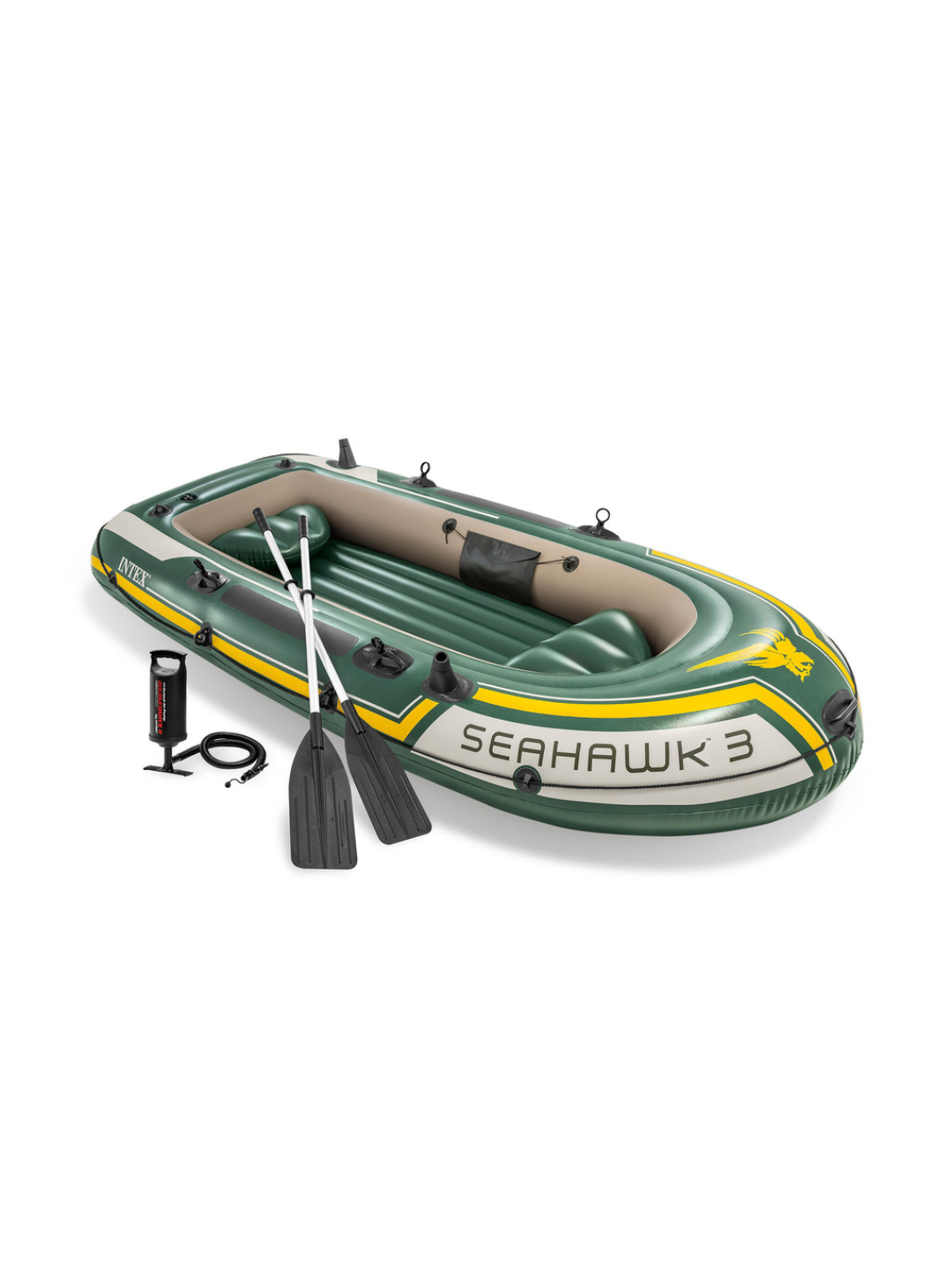 Intex 68380 Надувная лодка "Seahawk 3" 295х137х43см, алюминиевые вёсла 137см, насос 68614, до 360кг