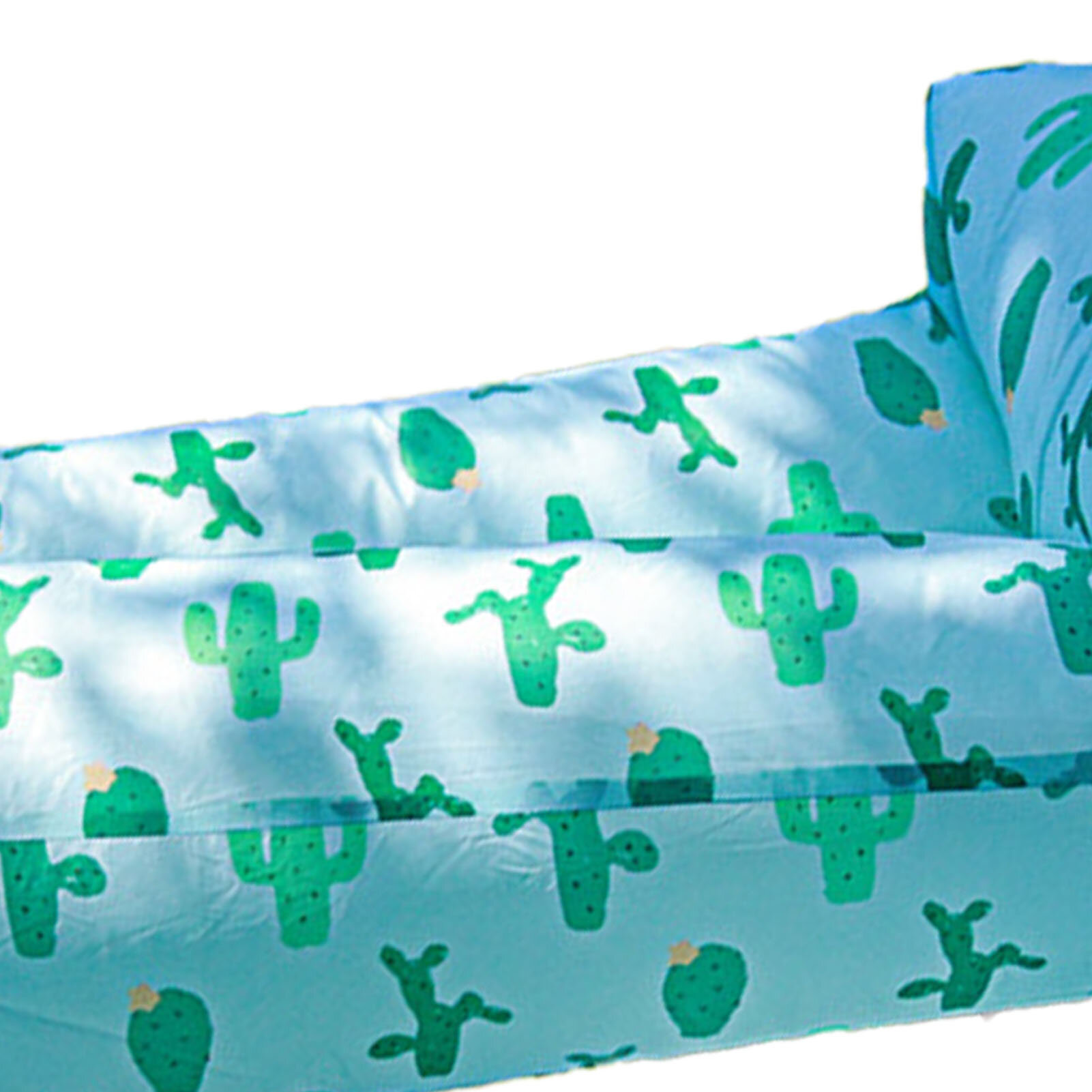 Надувной шезлонг Портативный складной полиэфирное волокно Удобный Хорошая несущая способность Надувное кресло на открытом воздухе для пеших прогулок Пикник Музыкальный фестиваль Подушка Кактусы 180x80 см / 709x315 дюйма