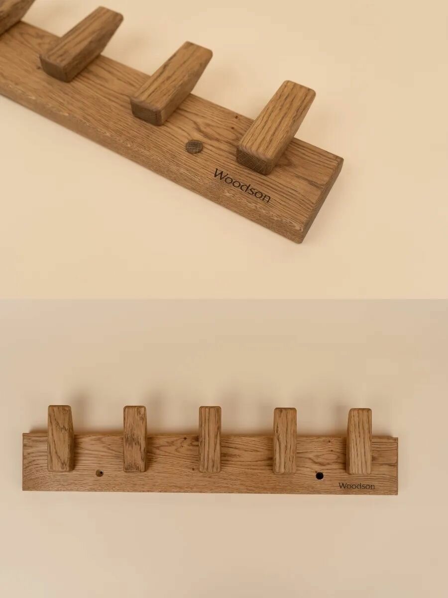 Вешалка Woodson D5, 5 креплений, дуб — фото 1