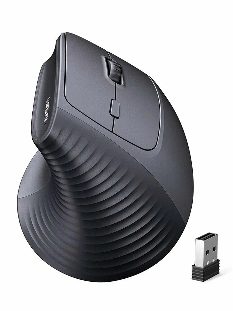 Вертикальная мышь Ugreen эргономичная мышь M571P черный цвет