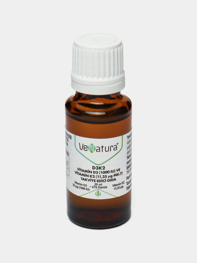 Venatura Витамин Д3 K2 Капля 1000 IU при проблемах с иммунитетом, костями, зубами и волосы
