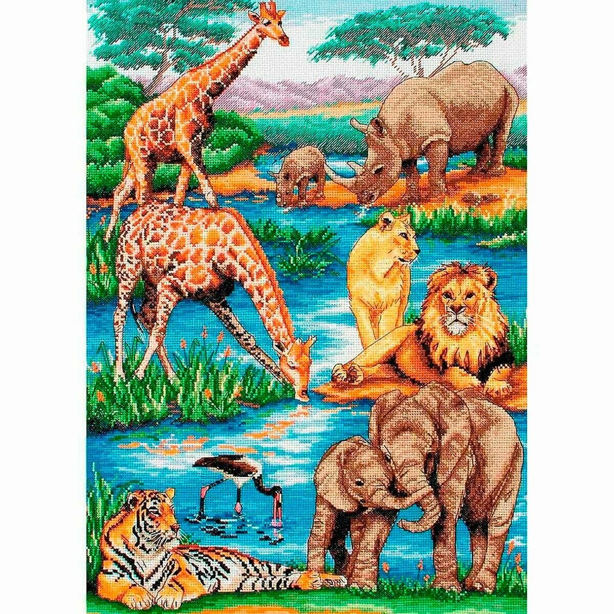 Набор для вышивания Maia "African Wildlife" 42*29см, MEZ Венгрия, 5678000-01212