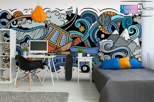 Изображение товара Фотообои на стену флизелиновые 3d детские Граффити 500x270 Luxury Walls AM14305