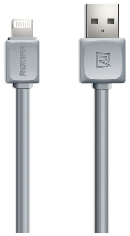 USB кабель REMAX Fast Data RC-008i Lightning 8-pin, 2.4A, 1м, TPE (серый)