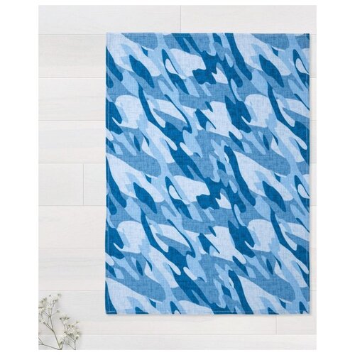 фото "кухонное полотенце вафельное; камуфляж синий; размер: 50 х 70" артпостель