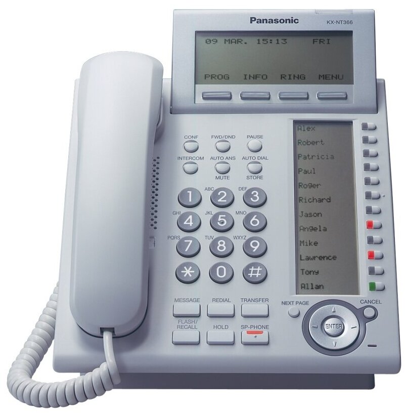 VoIP-телефон Panasonic KX-NT366 белый