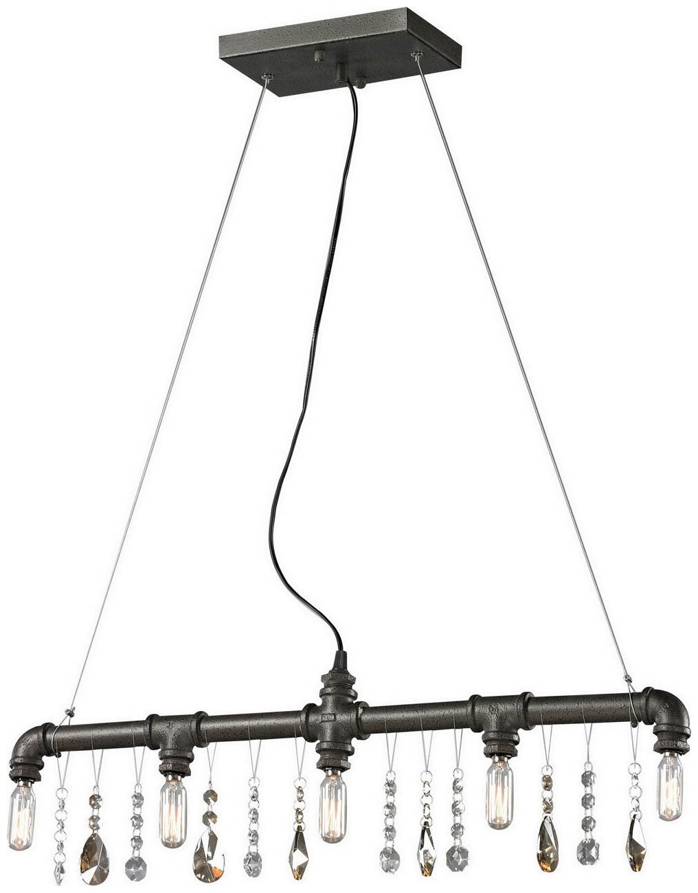 Lussole Loft LSP-9375, E14, 200 Вт, кол-во ламп: 5 шт., цвет: черный