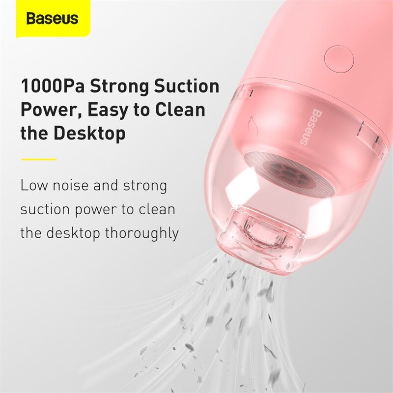 Пылесос автомобильный Baseus C2 Desktop Capsule Vacuum Cleaner (CRXCQC2-04) Pink - фото №17