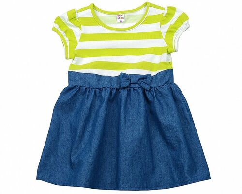 Платье Mini Maxi, хлопок, трикотаж, размер 104, синий, зеленый