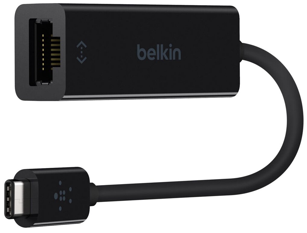 Кабель для компьютера Belkin Type-C USB - RJ45 Gigabit (F2CU040btBLK), черный