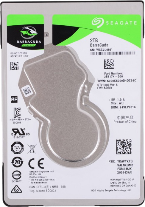 Жесткий диск 2.5" Seagate BarraCuda 2 ТБ (ST2000LM015)