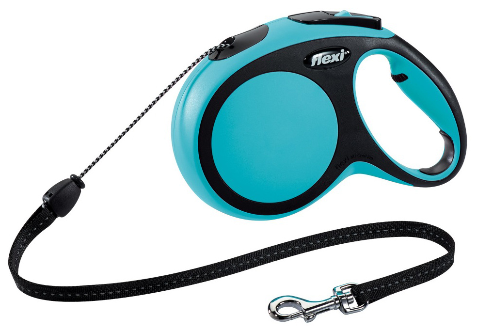 Flexi New Comfort Рулетка для собак весом до 20кг длинной 8м с тросом голубая