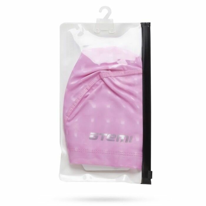 Шапочка для плавания Atemi ткань с покрытием розовый - фото №11