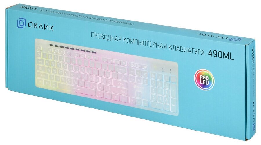 Клавиатура Oklick 490ML 1067205 белая, USB