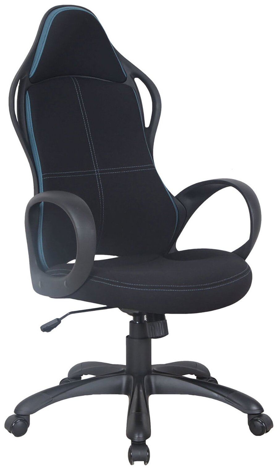 Кресло руководителя BRABIX Force EX-516, ткань, черное/вставки синие