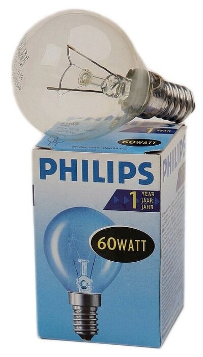 Philips Лампа накаливания E14 60Вт P45 CL