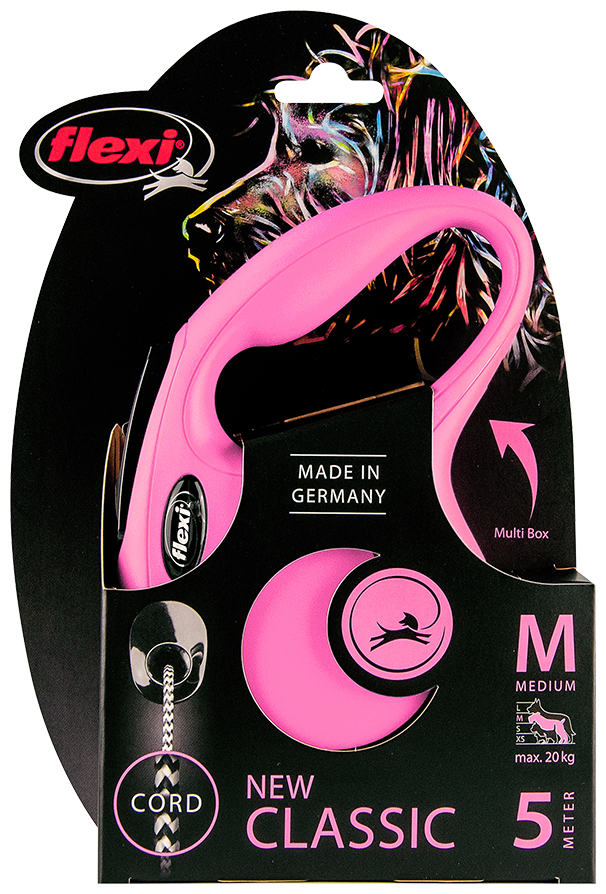 Поводок-рулетка Flexi New Classic cord M 5m 20 kg pink - фотография № 3
