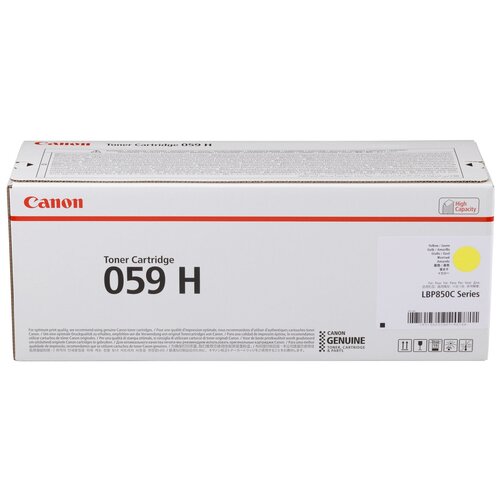Картридж Canon 059 H Y (3624C001), 13500 стр, желтый