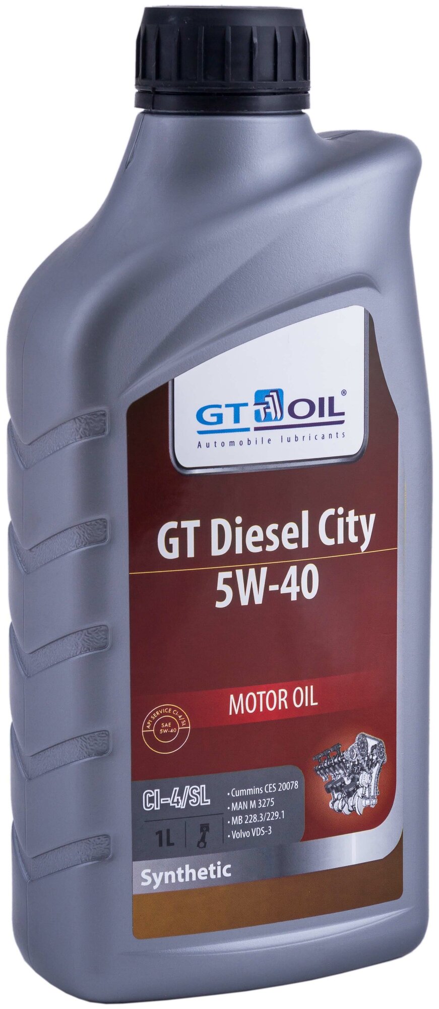 GT OIL 8809059408261 Масло моторное 5W40 GT OIL 1л синтетика GT Diesel City 1шт