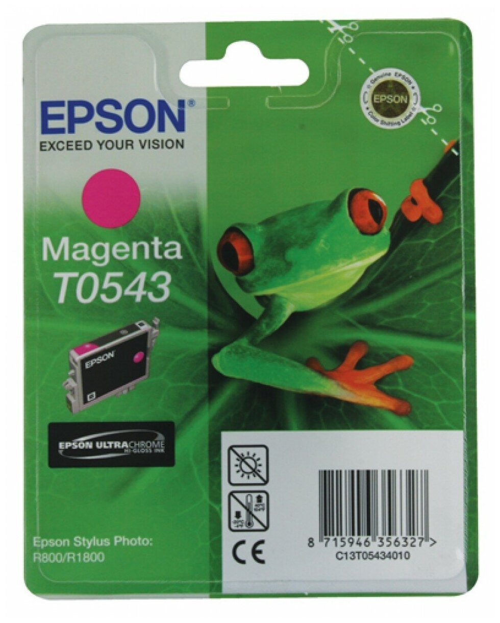 Картридж Epson C13T05434010, 700 стр, пурпурный, срок годности до 2015 года